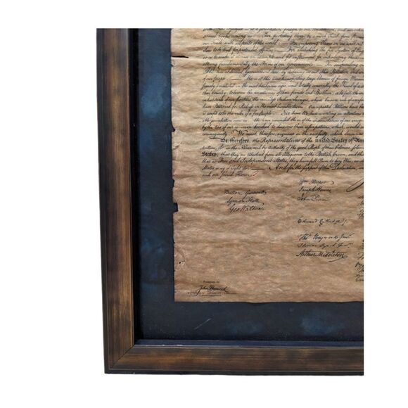 In Congress July 4 1776 US Declaration of Independence Printed Frame 18x19 - Picture 11 of 13